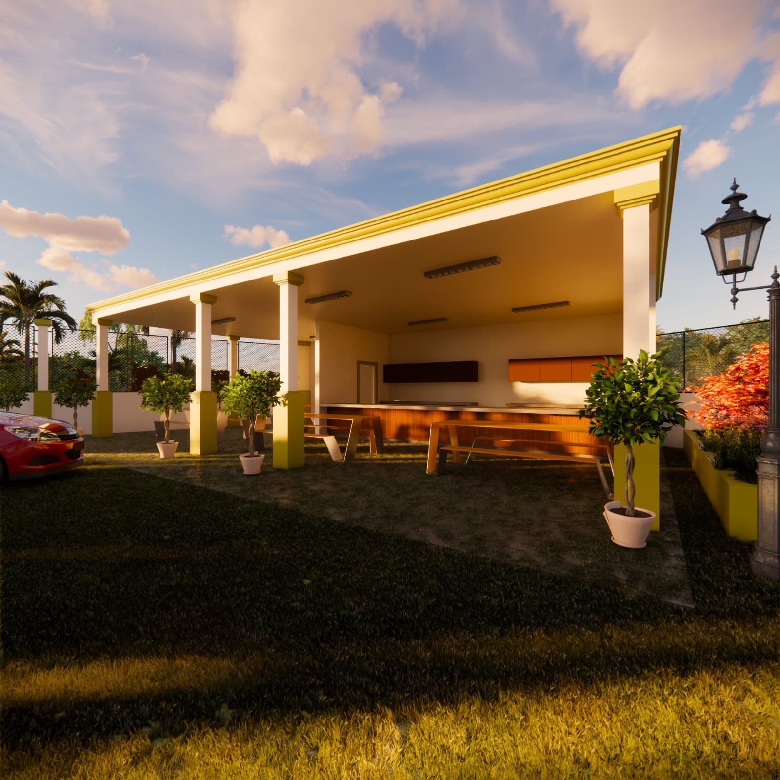 Render 3D de diseño arquitectónico